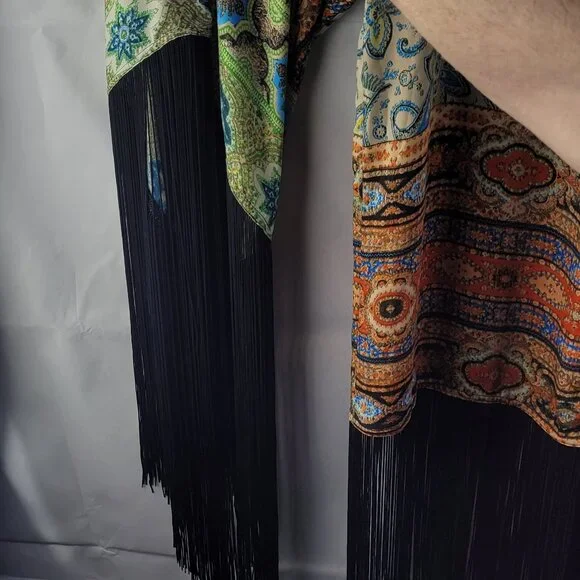 Boston Proper  Long Ombre Fringe dress Size Medium Hippiecore - Picture 5 of 5